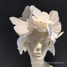 White Big Butterfly Headband Flower Fascinator White headpiece